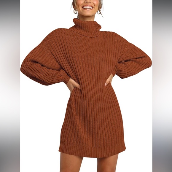 Dresses & Skirts - Sweater Dress Turtleneck Long Sleeves